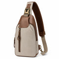 Mochila Bandolera Beige y Marrón Claro para Uso Diario y Viajes