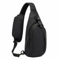 Bolso bandolera negro impermeable con compartimentos múltiples