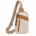Bandolera Casual Unisex Beige Marrón