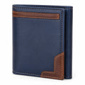 Cartera Bifold Clásica Azul y Marrón