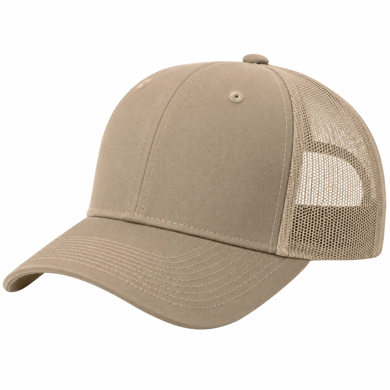 Gorra Trucker Ajustable Beige con Malla Transpirable