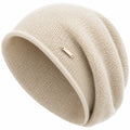 Gorro de punto beige para invierno unisex