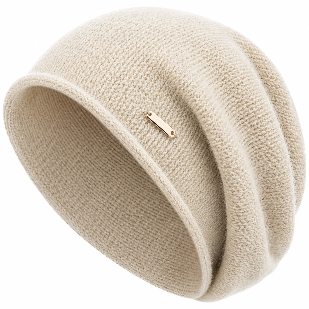 Gorro de punto beige para invierno unisex