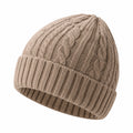 Gorro de punto trenzado beige para adultos