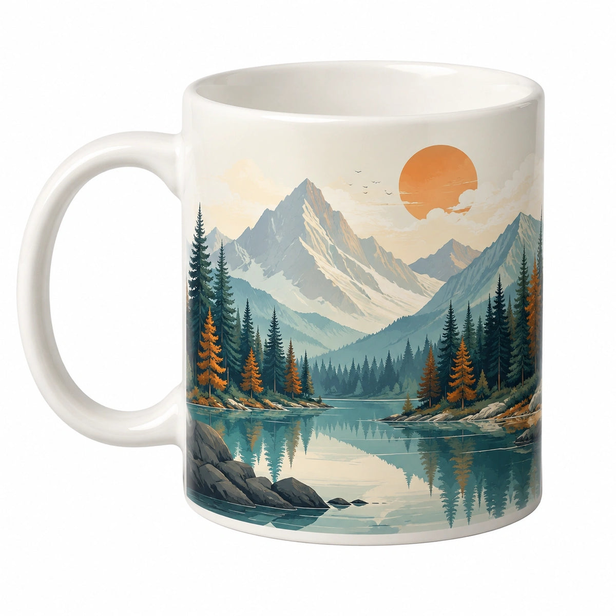 Taza con Diseño de Paisaje Montañoso 350ml