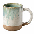 Taza de cerámica esmaltada verde y beige 350ml