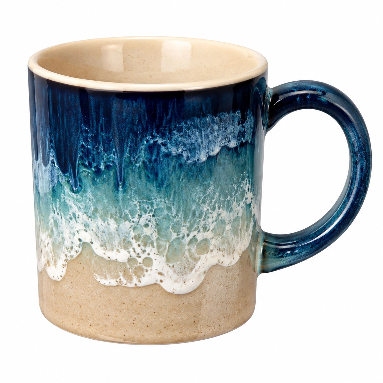 Taza de Cerámica Efecto Olas Azul 350ml