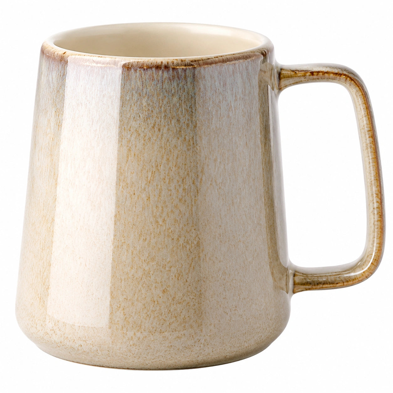 Taza esmaltada de cerámica beige 300 ml