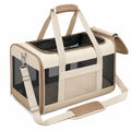 Transportín para Mascotas Beige con Ventilación y Correa Ajustable