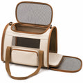 Transportín Beige para Mascotas con Ventilación y Cojín Extraíble