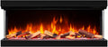 ArtiFlame Elektrokamin, 0,9 kW / 1,8 kW, Schwarz, AF50TS, Elektrischer Kamineinsatz zum Einbau, Dreiseitig, Effizientes Heizsystem