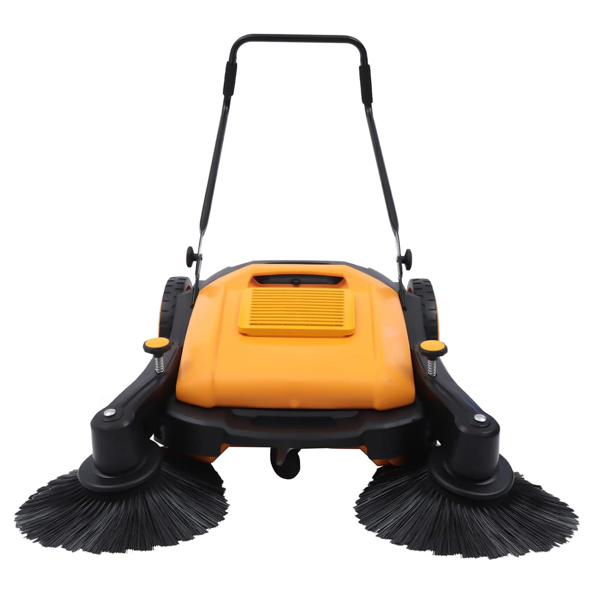 VonVVer Kehrer, 105 cm, 55 L, ABS, Nylon, Schwarz, Manuelle Kehrmaschine Reinigungsbreite, Handkehrgerät mit Auffangbehälter für Hof & Gehweg