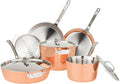 Viking Kochfeld, Schwarz, Culinary Contemporary 4-lagiges, kupferverkleidetes Kochgeschirr-Set mit Metalldeckeln