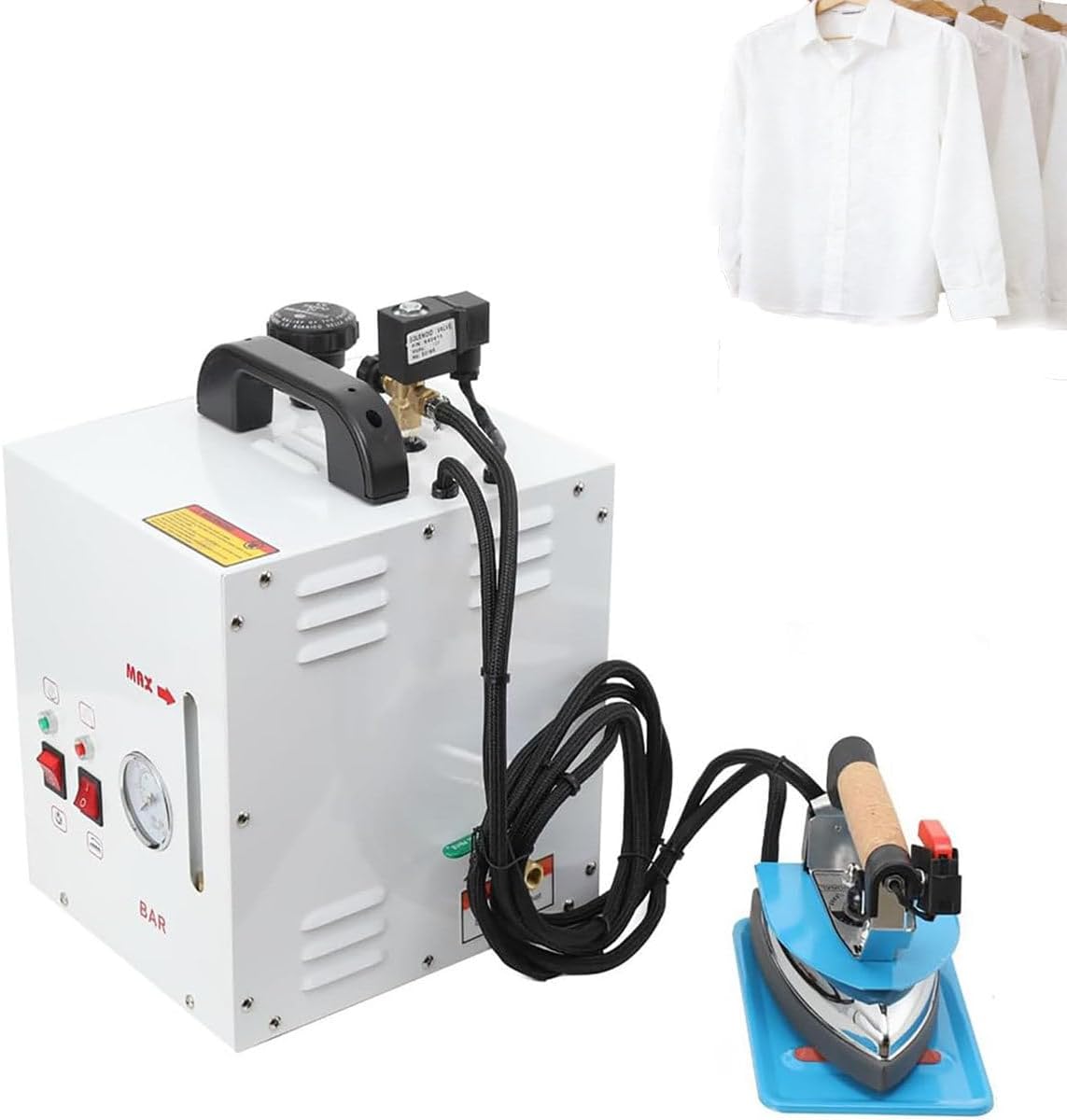 LjlXanthiper Dampfglätter, 4 L, Schwarz, Industrielles Dampfbügeleisen Mit Wassertank, Professionelle Dampfbügelstation
