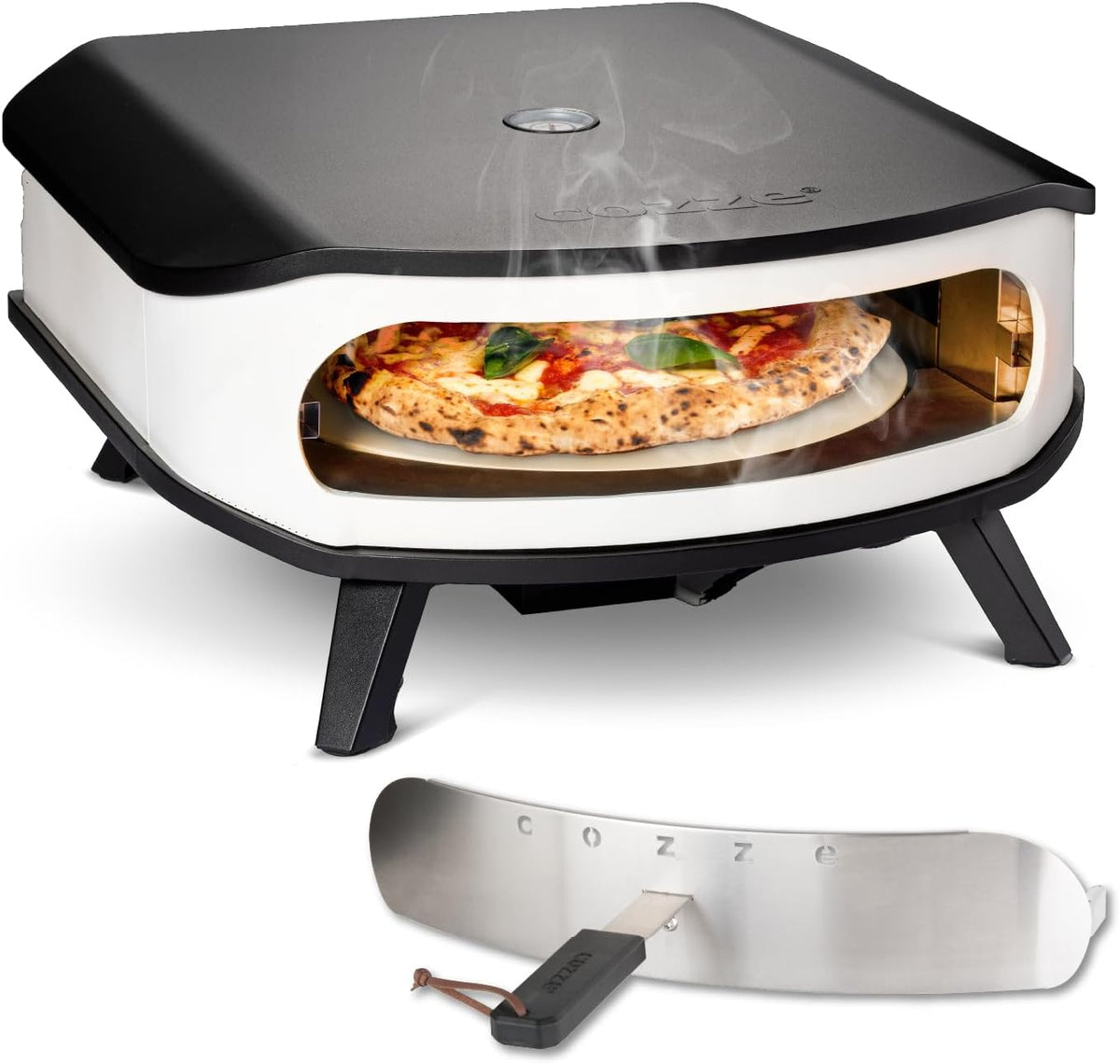 cozze Pizzaofen, Schwarz, ® 17' Gas- mit rotierendem Pizzaste