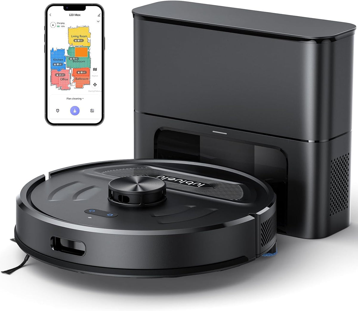 Lubluelu Saugroboter, 2.5 L, Schwarz, New L20 MAX Robot Vacuum Cleaner, 3-in-1 Robot Vacuum, 7000Pa Super Suction