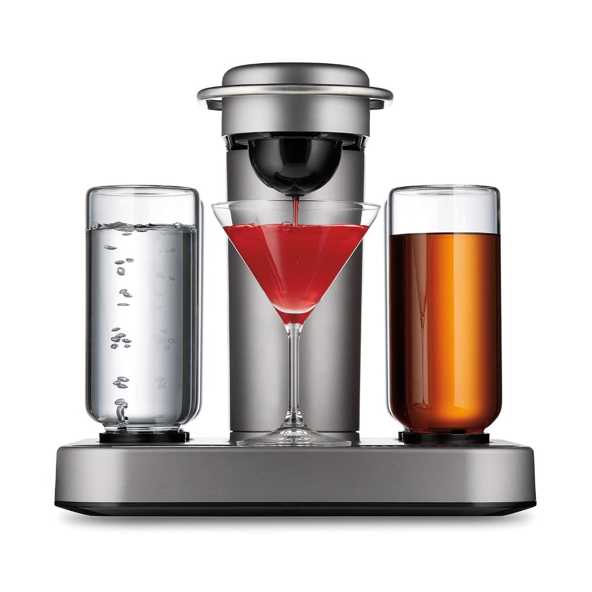 Bartesian Barzubehör, Grau, Cocktail Maschine - Einfache Drink Zubereitung mit, 4 einstellbare Getränkestärken - Einsatz für 4 Spirituosen
