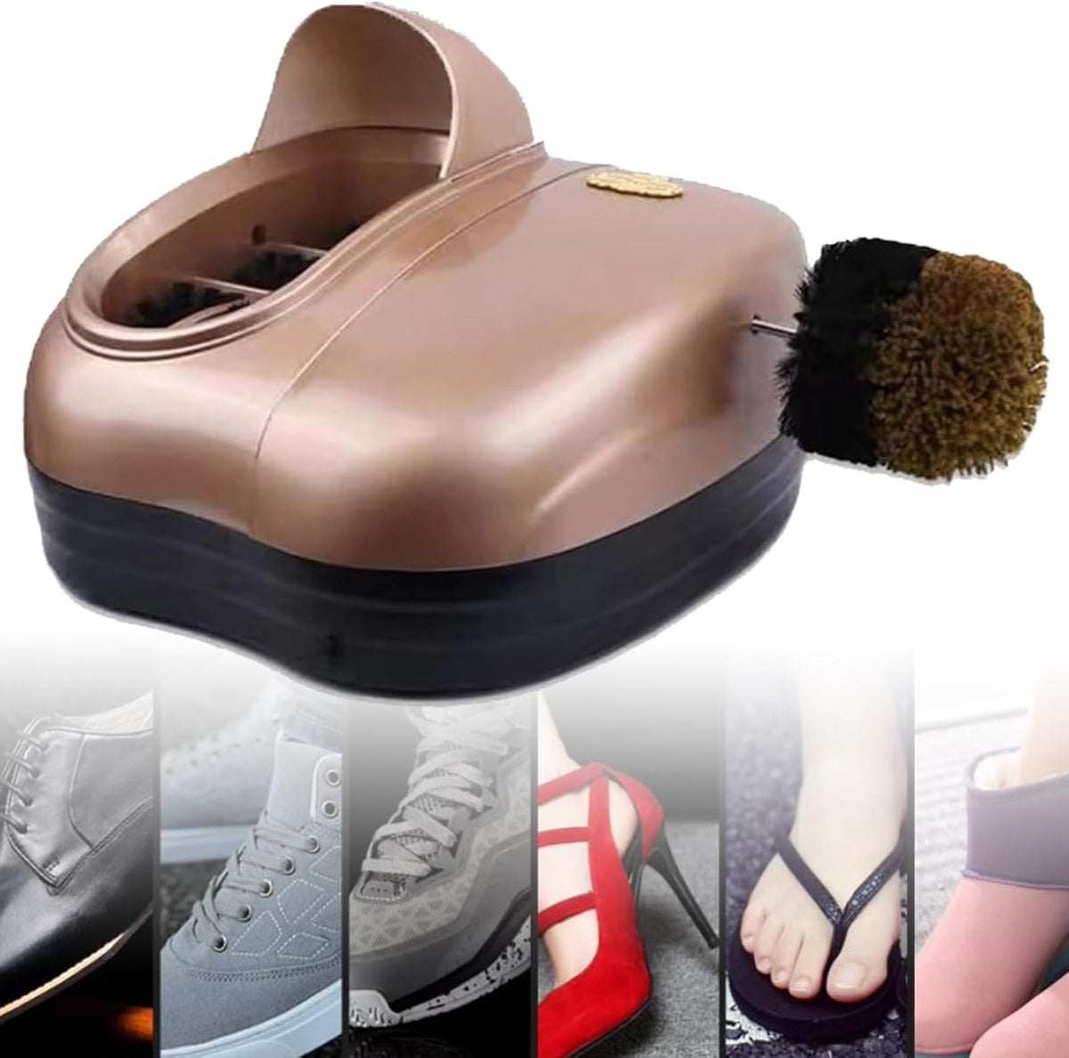 YXFAZPP Schuhbürsten, Grau, Automatische Schuhsohlen-Reinigungsmaschine, Schuhoberteil- und Sohlen-Reinigungsmaschine