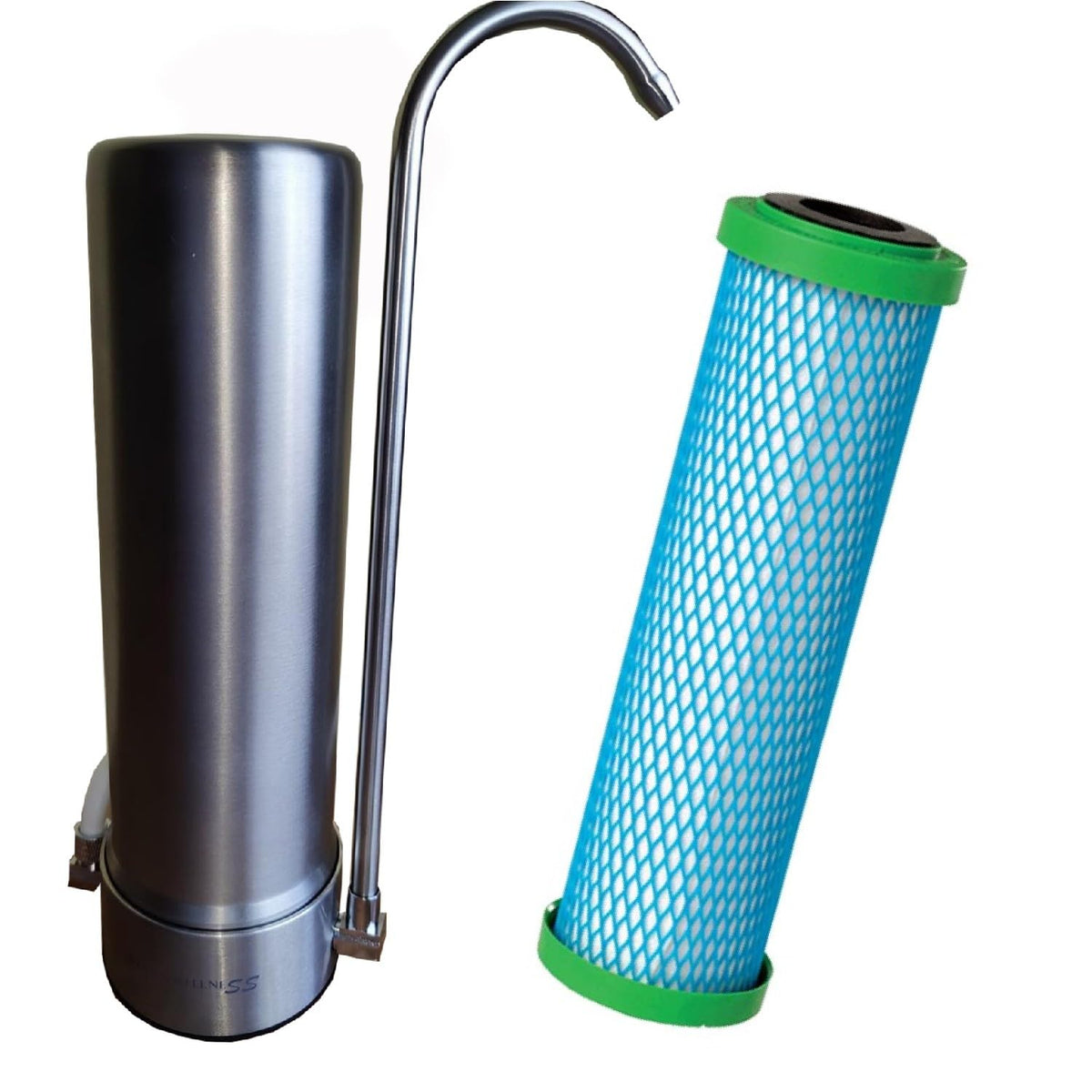 Human-Wellness Wasserhahnfilter, Silber, Edelstahlfilter mit EM Premium 5 Wasserfilter