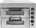 HOMEONENIC Pizzaofen, 57x47.5x44 cm, 3000 W, 201 Edelstahl, Gummi, Kunststoff, Glas,Cordierit, Schwarz/Silber
