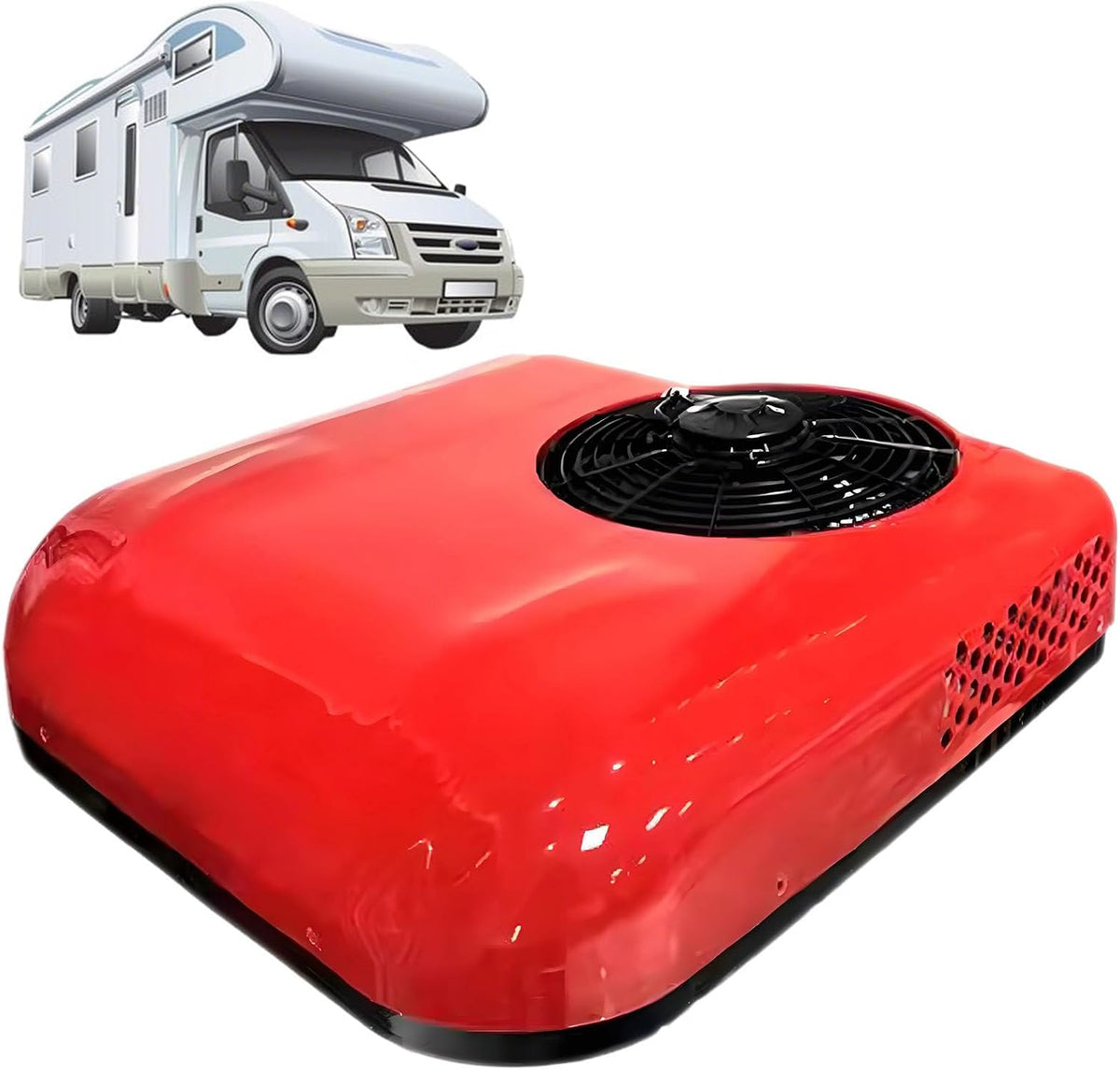ExoticaBlend Mobiles Klimagerät, 850 W, 24 V, Rot, Klimaanlage für Wohnmobile, ultradünnes Wohnmobildach, Dachklimaanlage
