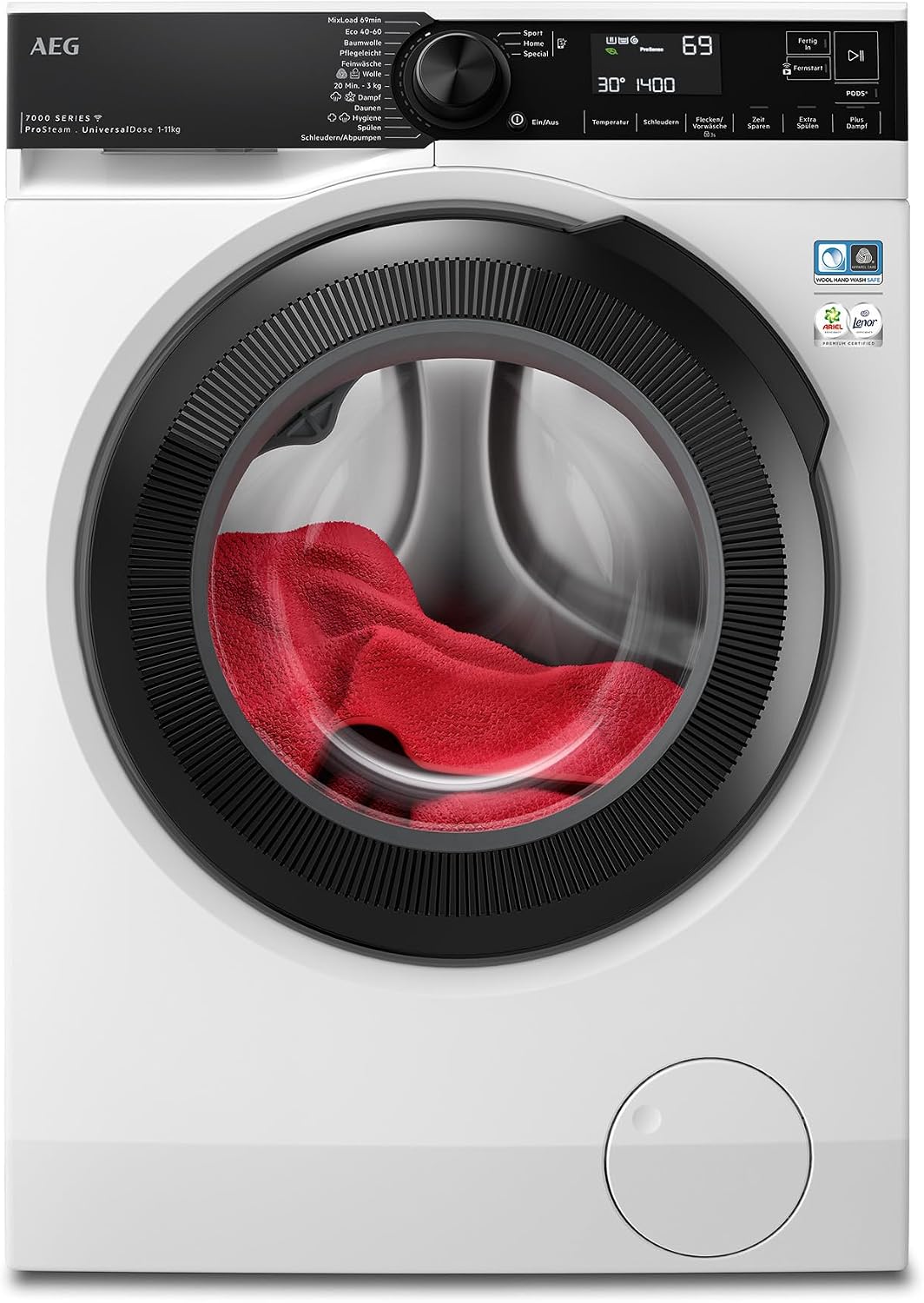 AEG Waschmaschine, 11,0 kg, Weiss, LR7EW75610 WiFi / Serie 7000 mit ProSteam / UniversalDose