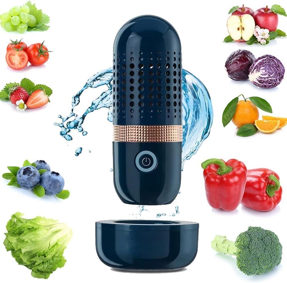Samnuerly Waschmaschine, Weiss, Obst- und Gemüsewaschmaschine, kabellose Obst- und Gemüsereinigungsmaschine, Mini-Reinigungsgerät für den Haushalt