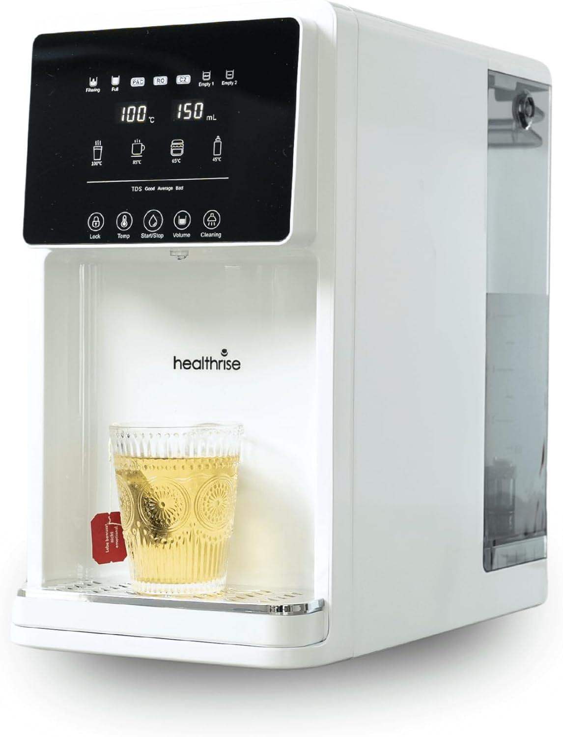 healthrise Wasseraufbereiter, 7 Liter, Schwarz, Health Rise Pure Water Basic, Umkehrosmose Wasserfilter, Tank, Heisswasserfunktion