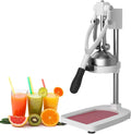 GESAIDES Saft- & Zitruspressen, 180 x 260 x 485 mm, Edelstahl + Aluminiumlegierung, Silber/Weiss