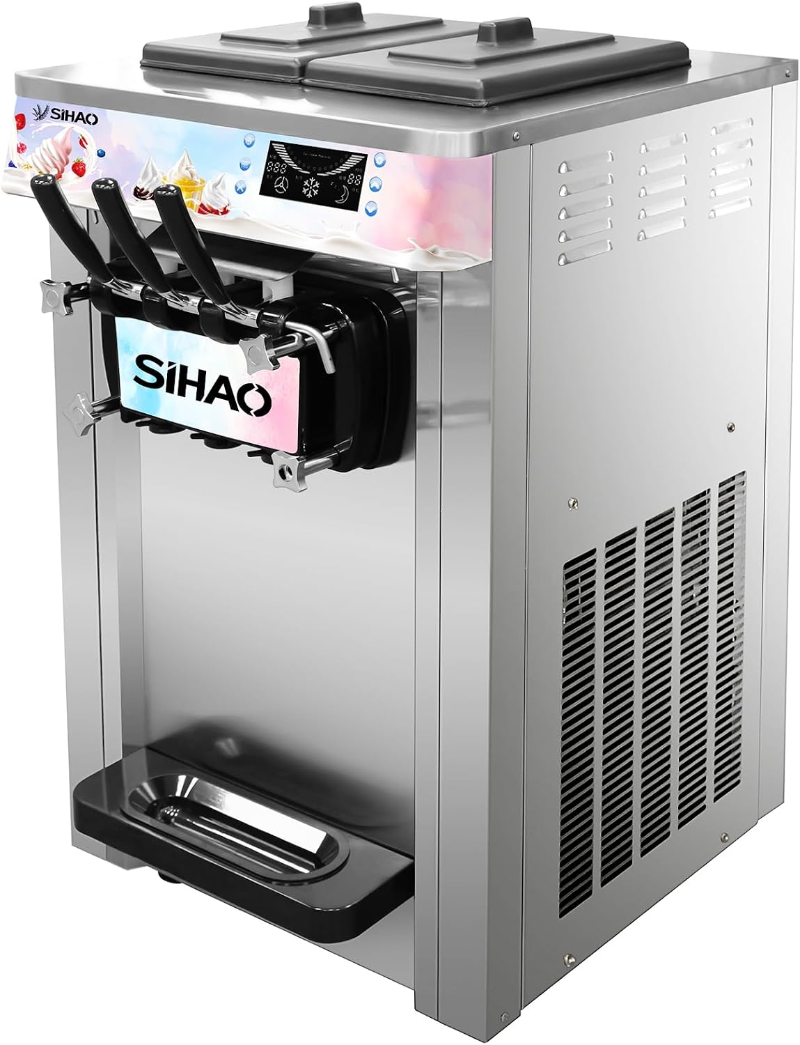 Sihao Eismaschine, Schwarz, Kommerzielle, Gewerbliche Eiscrememaschine für Restaurant, Café, Bar usw