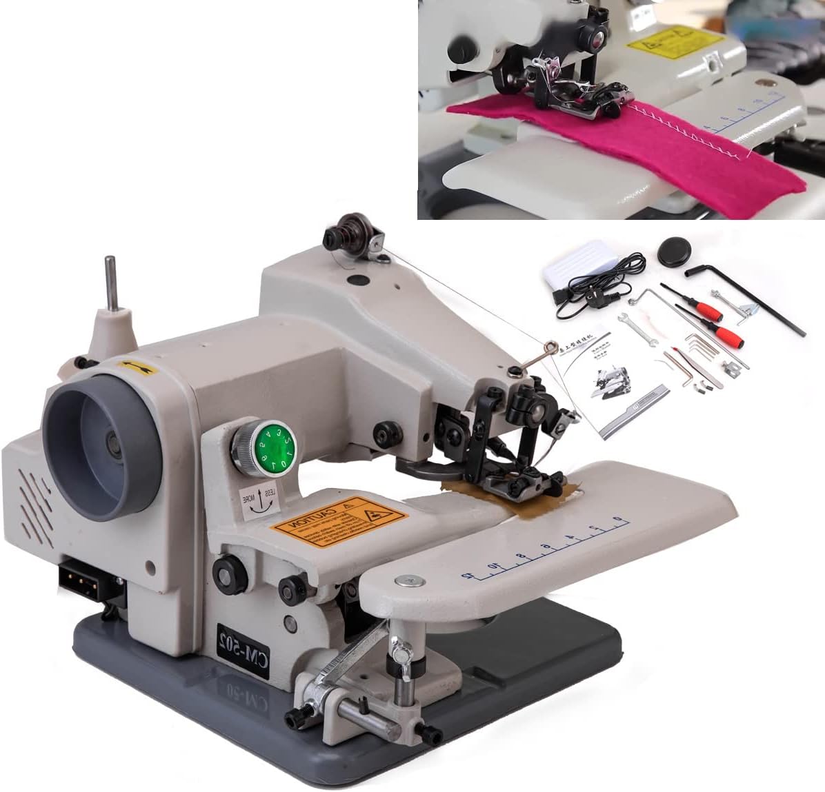 ECUTEE Blindstichmaschine, 220 V, Grau, Tragbare Tischmodell Blindstich Schneider Nähmaschine, Desktop Sewing Machine Professionelle Blindstich