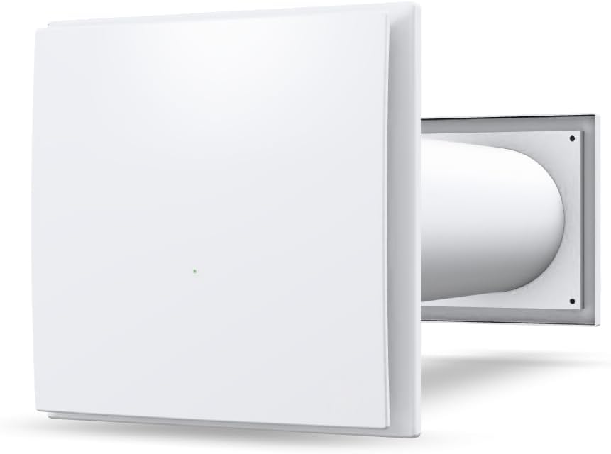 Vlano Lüftungsanlage, 150 mm, 60 m, Weiss, AURA Pico 150 Ultra Dezentrale Wohnraumlüftung mit, 90% Effizienz, App-Steuerung