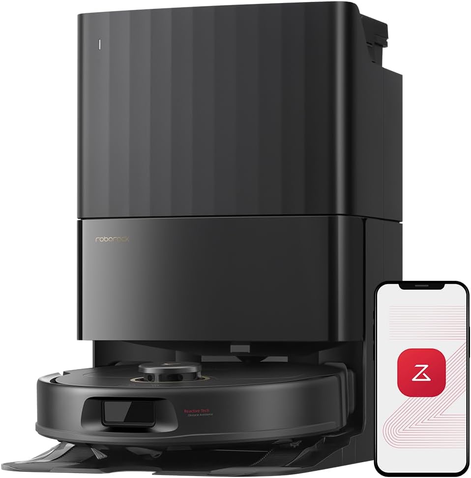 roborock Saugroboter, Schwarz, Qrevo S5 V mit Wischfunktion&Hebarem Wischmopp