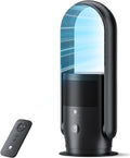 U ULTTY Turmventilator, Weiss, ohne Flügel und Luftreiniger in einem, oszillierender Ventilator 90° mit Fernbedienung