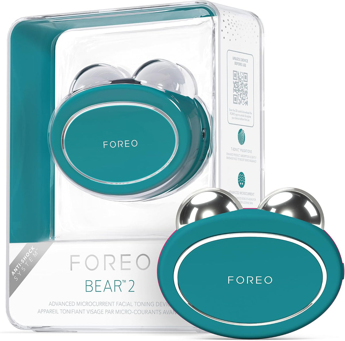 FOREO Toninggeräte, Schwarz, BEAR 2 Gesichtsmassagegerät mit Mikrostrom für Face Lifting