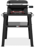 Weber Elektrogrill, 43 x 32 cm, Schwarz, Lumin Compact Kompakter mit Standfuss, Bis zu 315 °C, mit Deckelthermometer