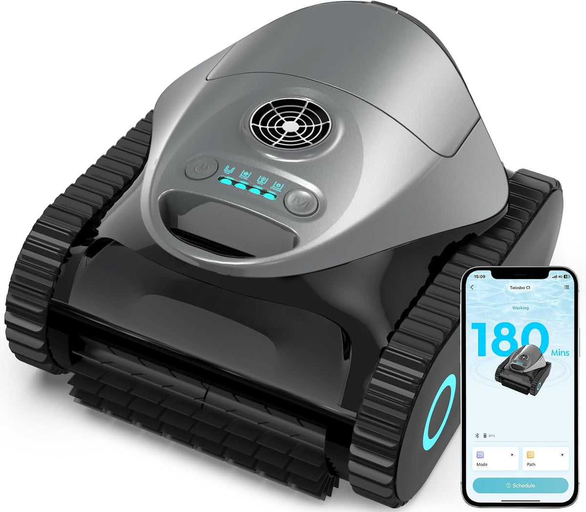 BRINBO Poolroboter, Schwarz, C1 Akku Wand und Boden (2026 Neu)