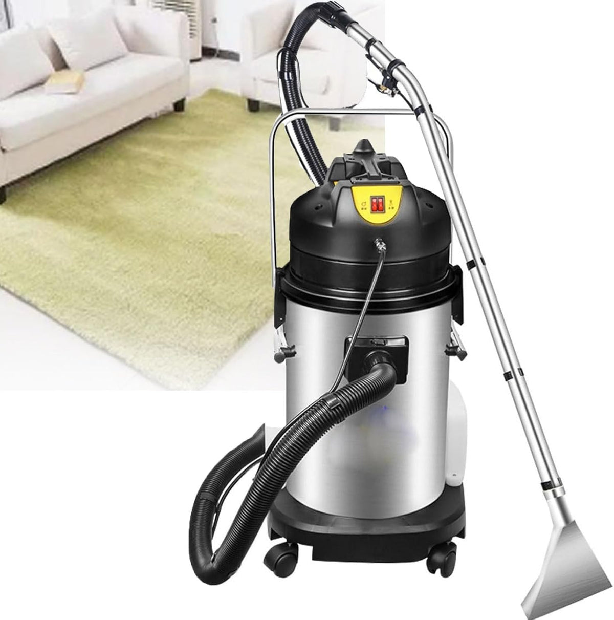 ZHIXUMM Teppichkehrer, 1049 W, 7 M, 20 L, Schwarz, Teppich- Und Polsterreiniger, Tiefenreiniger FüR Teppiche, 230 Mbar Saugleistung
