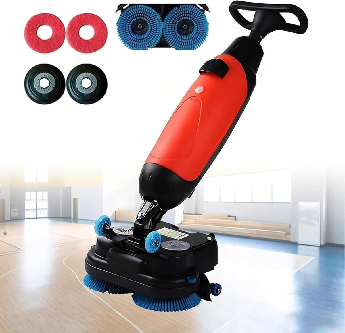 Schrubber & Bürsten, 45,7 cm, 13000 m, Schwarz, Mini-Bodenschrubber mit 120 Minuten Akku, Reinigungsbreite, 360 U/min für Teppichreinigung