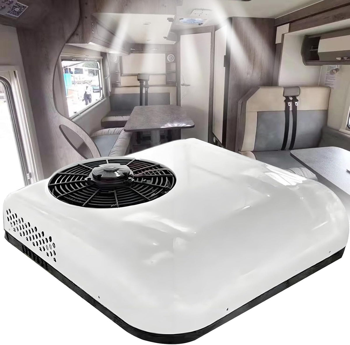 levigationlu Mobiles Klimagerät, 12 V, 24 V, 12 V, Weiss, / Klimaanlage Wohnwagen, Wohnmobil-Dachklimaanlage, Nur Kühlen