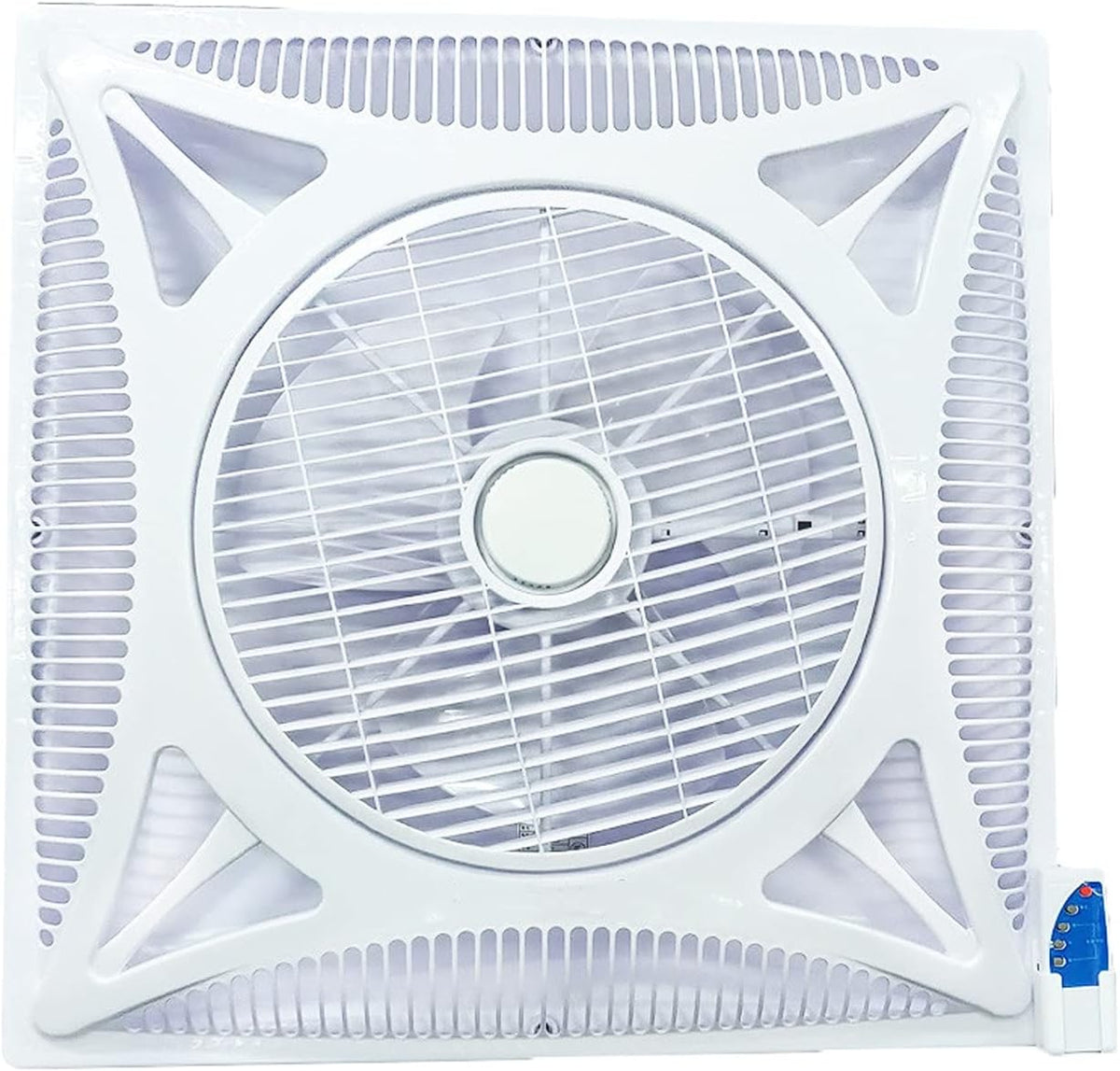 AQHZB Deckenventilator, 60 x 60 cm, Weiss, Integrierter, integrierter intelligenter Fernlüftungsventilator, Haushalts-/gewerblicher