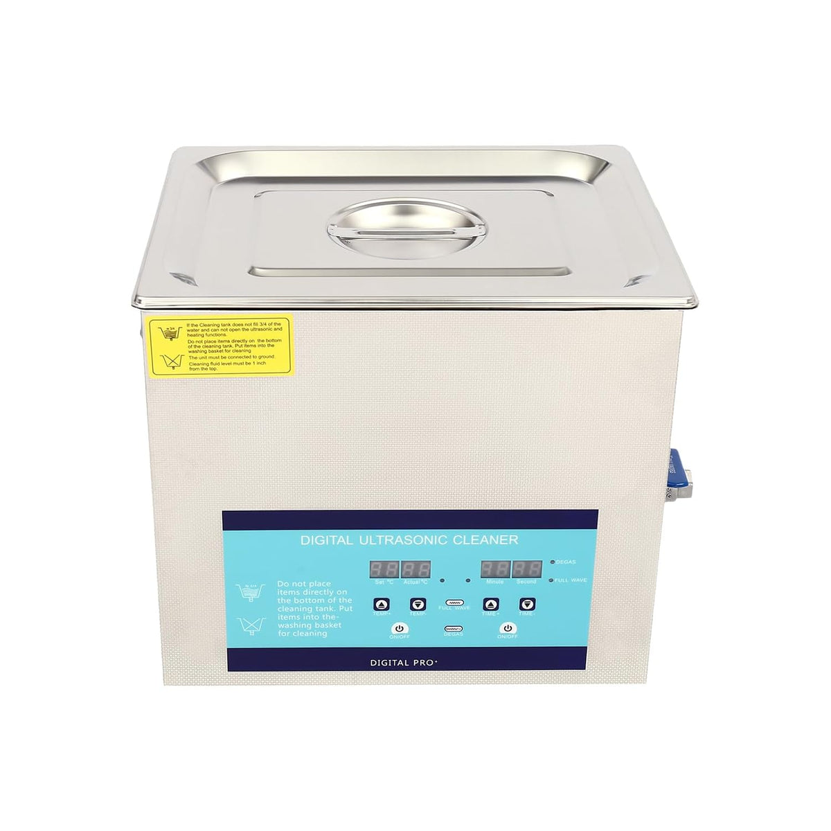 Atnhyruhd Fahrrad, 10 L, Silber, Professioneller Ultraschallreiniger mit Heizkorb Digital