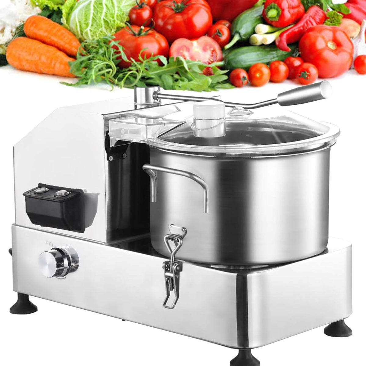 SXYKXYDL Universalzerkleinerer, 2000 W, 6 l, Schwarz, Elektrischer Mixer, gewerbliche Küchenmaschine, Leistung