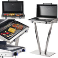 Kalorik Elektrogrill, 1002 L, 2500 W, Silber/Schwarz, TKG EBBQ XXL mit Standfuss und Deckel, Standgrill Elektro aus Edelstahl