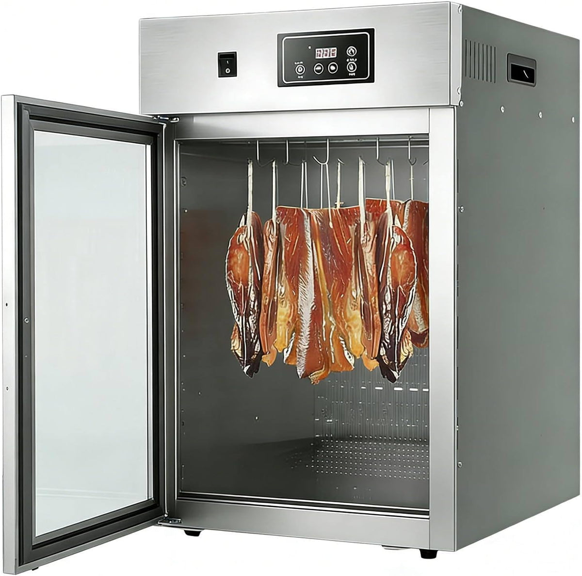 Sunseota Kühlschrank, 800 W, Silber, Professioneller Fleischtrockner, Dörrgerät und Trockenschrank mit Kühlschrankfunktion