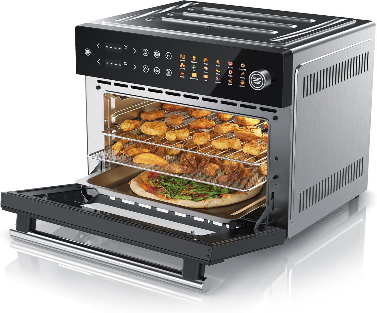 Arendo Heissluftfritteuse, 30 Liter, 30l, Silber, Minibackofen - Heissluftfritteuse - Edelstahl