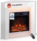 KAMINIO Elektrokamin, Weiss, ® Matti ECKKAMIN mit Heizung [Standkamin Ecke]