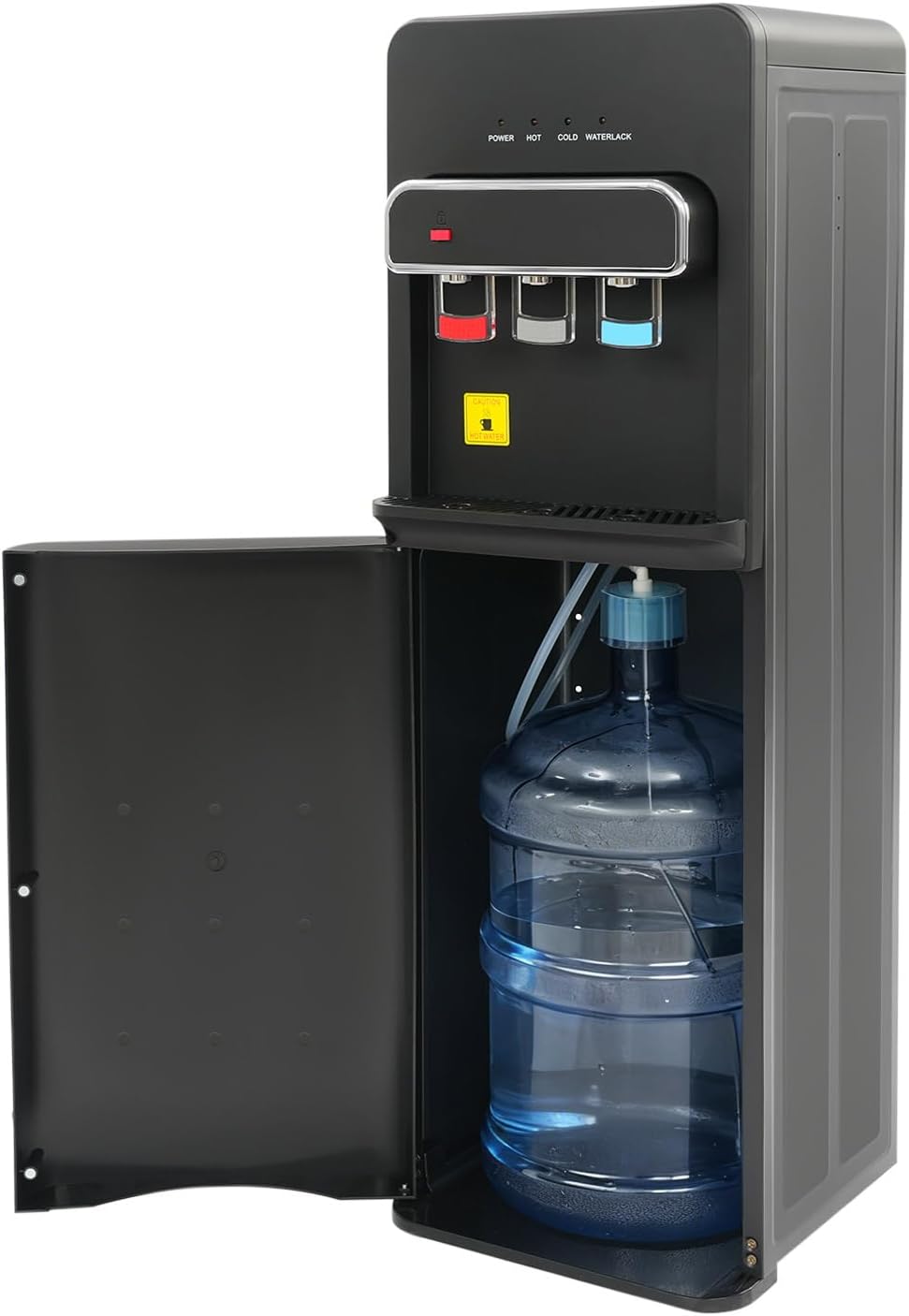 Tubisku Kühler & Wasserspender, 550 W, Schwarz, Elektrischer Wasserspender Standgerät mit Bodenbeladung, Kindersicherung
