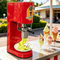 vnmudzeo Eismaschine, 20,5 x 26 x 56,5 cm, 420 ml, 80 W, Rot, Elektrische Spaghetti- , Kompakte Presse, für FussGäNgerzonen