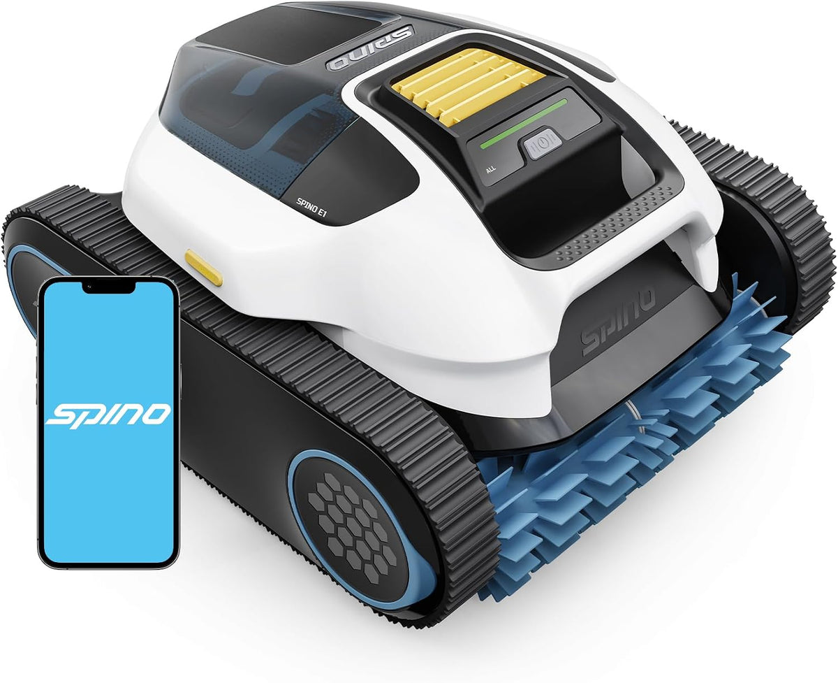 Spino Poolroboter, Schwarz, E1 Akku Kabelloser, Boden und Wand